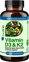 True Booster Vitamin D3 & K2 Capsules, 125mcg D3 & 90mcg K2, Heart, Bone, Immune Support
