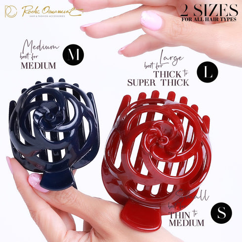 RC ROCHE ORNAMENT 6 Pcs Bun Maker Hair Clip, Side Slide Round Dome Comb Clamp Updo, Medium Classic Multicolor