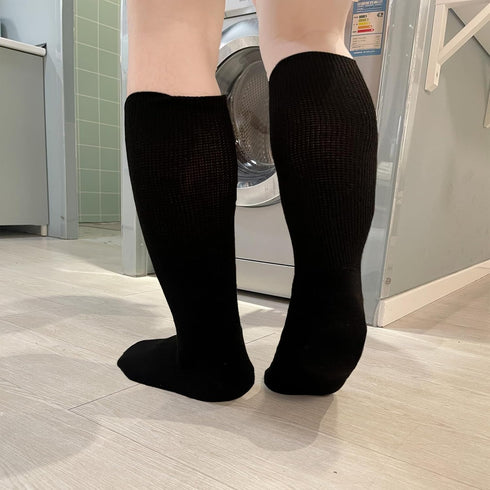 Ioryzek Bariatric Diabetic Socks for Men Women, Extra Wide Calf Non Binding Socks for Swollen Feet, Lymphedema Socks