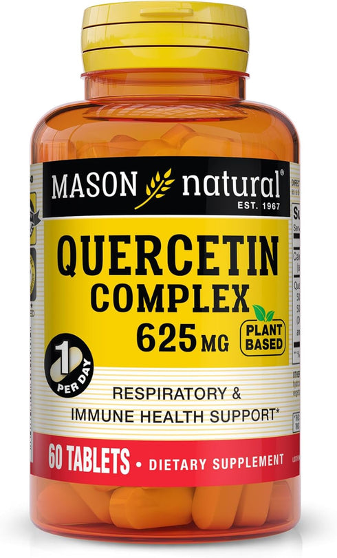 MASON NATURAL Plant Based Quercetin Complex 625 mg, Immunity Booster, 60 Tablets with Antioxidant Benefits