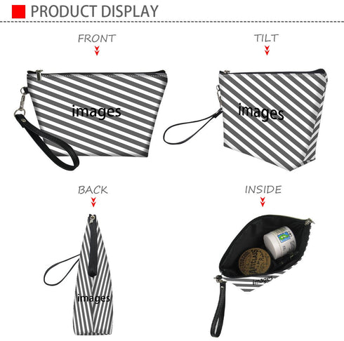 Xhuibop Customize Cosmetic Bags with Zip, PU Leather Makeup Bag, Personalized Pouch for Girls Christmas Gifts