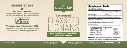 Lignans For Life Flaxseed Lignans for Dogs + SDG Lignans from Flaxseed Hulls, 25mg - 90 Capsules - Nutritional Flax Seed Capsules, Flaxseed Lignans for Dogs, Natural Flaxseed Supplements