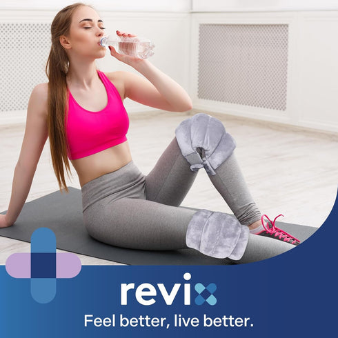 REVIX Microwave Heating Pad for Knee Pain Relief & Arthritis, Microwavable Heated Knee Wrap for Muscle and Joint
