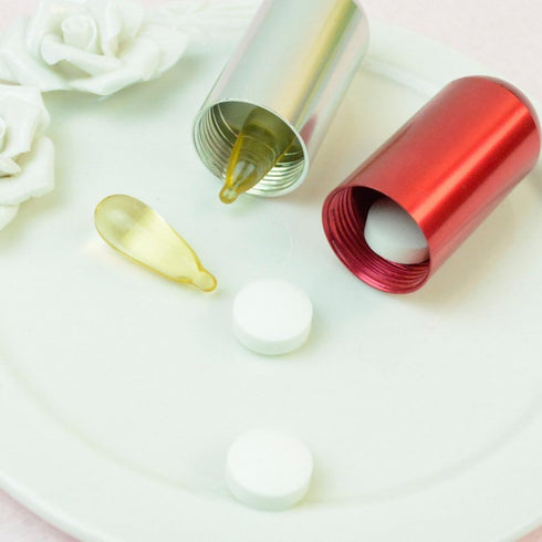 3 Size Waterproof Aluminum Pill Box Case, Colorful 6pcs Capsule Bottle Cache Drug Holder Keychain Container