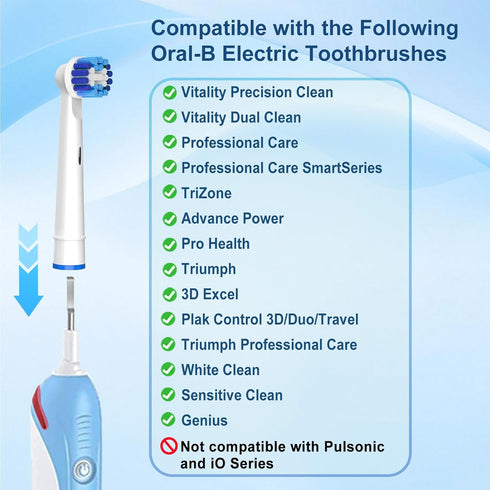 Sdiveson 16pcs Pro100/1000/1500/4000/5000/7000/8000/9600 Replacement Brush Heads Compatible with Oral-B, Professional