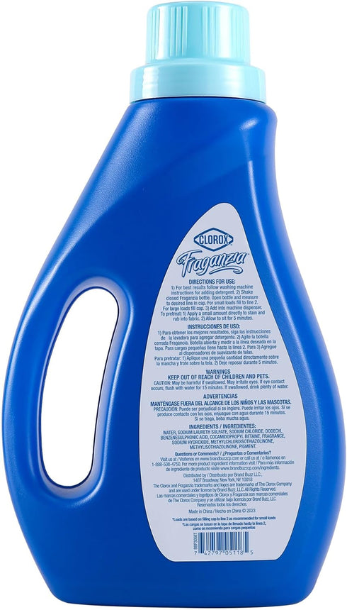Clorox Fraganzia Liquid Laundry Detergent, Ocean Scent, 40oz | HE Compatible for All Washing Machines, High Efficiency