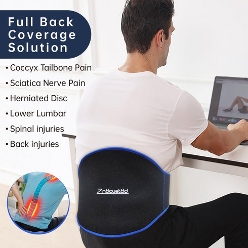 Extra Large Ice Pack for Back Pain Relief - 2 Pack Reusable Gel Hot Cold Pack for Lumbar, Sciatica, Herniated Disc