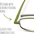 IF Compact Lenses Readers Slim Flat-Folding Unisex Reading Glasses, Olive