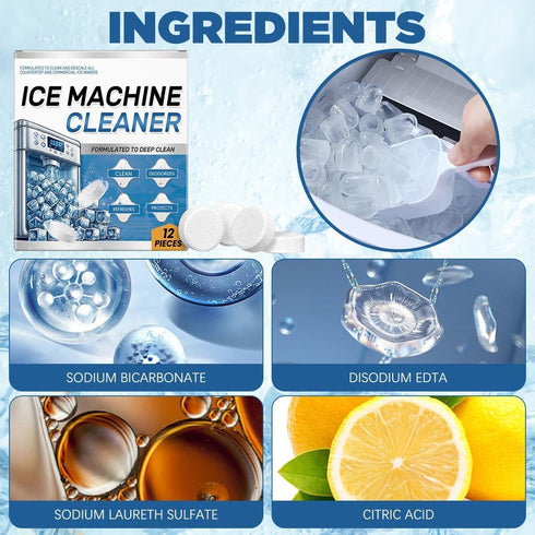 TIMLIFE 24 Ice Machine Cleaner Maker Descaler - Clean Tablets for Ice Machine, Compatible with Opal, Kitchenaid, Helps