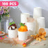 Ninehaoou 100 Pack Summer (6 oz) Ice Cream Cups with Dome Lids No Hole and Spoons Bulk Disposable Paper Dessert Bowls