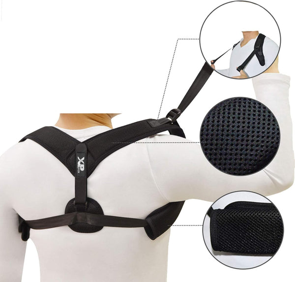 XPprax Adjustable Posture Corrector/Back Brace for Women and Men - Pain Relief for Sore Upper Back, Improve Mobility