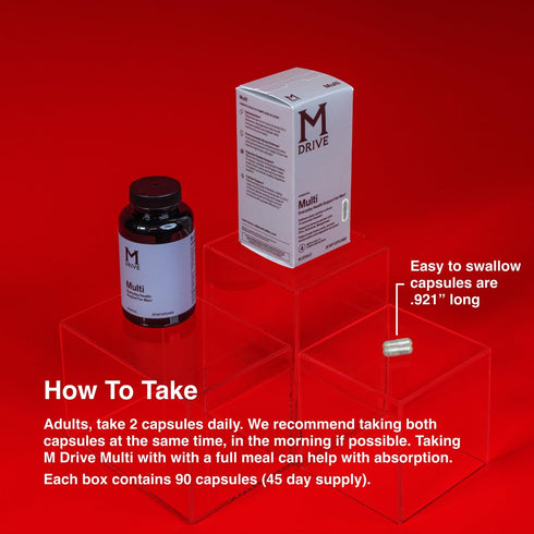 Mdrive Multivitamin for Men, Daily Immune Health Support with Zinc, Selenium, CoQ10, 90 Capsules