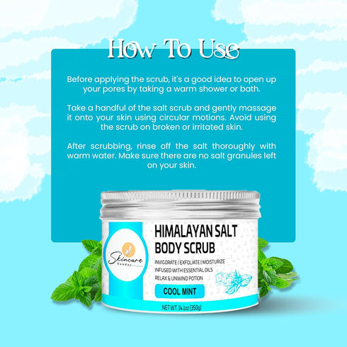 Himalayan Salt Body Scrub | Invigorate, Exfoliate, Moisturize - Relax & Unwind Potion (COOL MINT)