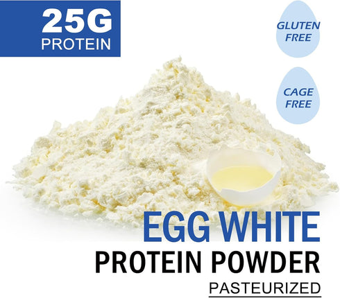 Talcufon 8 Oz 227G Egg White Protein Powder Pasteurized No Additives, High Protein, Gluten-Free Ideal for Baking