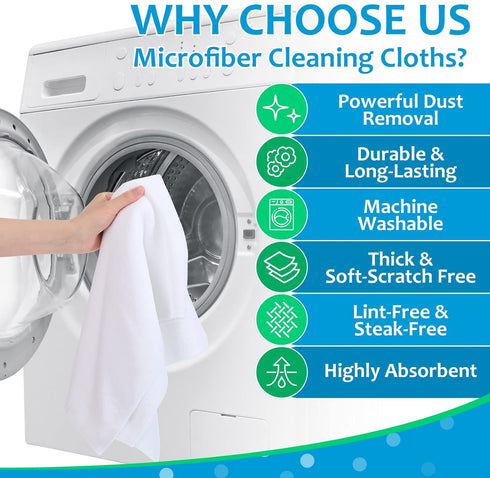 6 Pcs Extra Large Microfiber Cleaning Cloth 30" x 20", Washable Reusable Towel for Home, Glass, Office Cleaning