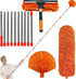 20+ Feet High Reach Dusting Kit with 3-14 ft Extension Pole, 2 in 1 Window Cleaning Kit, High Ceiling Duster, Cobweb
