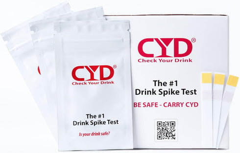 Check Your Drink with Personal Test Strips, Detect GHB or KETA, 5 Test Strips, White, Avoid Drink Spiking