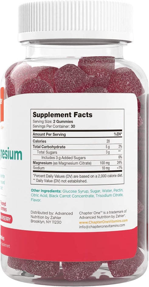 Chapter One Magnesium Gummies, Great Tasting Magnesium for Kids, Calm Kids Magnesium, Certified Kosher (60 Flavored
