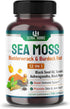 Organic Sea Moss Capsules, 12,900mg with Black Seed Oil, Ashwagandha, Burdock Root, 150 Count