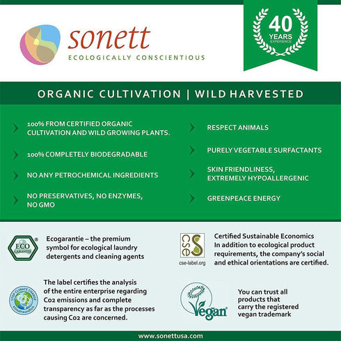 Sonett Natural Compostable Eco Sponges for Dishes, Scratch Free for Kitchen and Bathroom (Pack of 12)