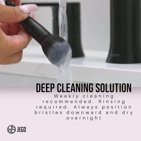 JEGO Makeup Brush Cleaner Solution, Hypoallergenic Plant-Based Liquid Cleanser, 8 Oz (1 Bottle + Bowl)