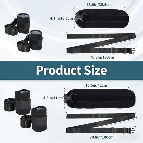 SIOILBERY 4 Pack Padded Wrist Fixation Straps, Adjustable Medical Wrist Restraint Belts with Quick Release Buckle