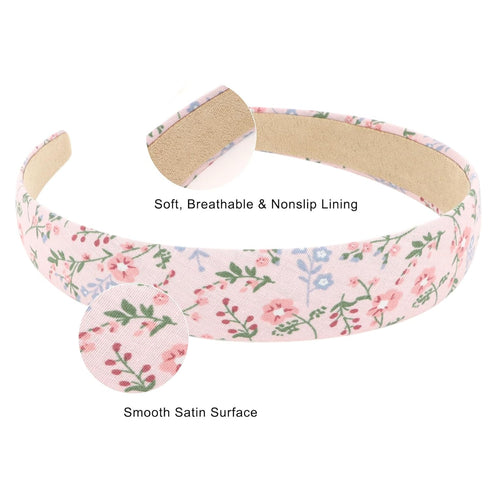 Wecoe 12pcs Headbands for Women, Plain Flower Floral Checked Printed Y2K Summer Headbands for Girls