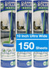 Leo MegaClean 10-Inch Wide Lint Roller Refills, 3 Rolls with 150 Ultra-Wide Sheets for Household Cleaning