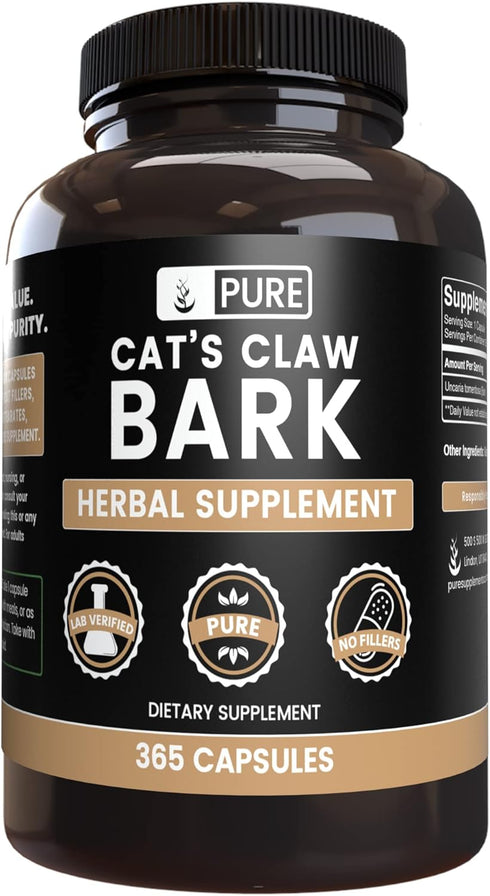Pure Original Ingredients Cat's Claw Bark (365 Capsules) No Fillers, Always Pure, Lab Verified