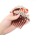 Honbay 2PCS 7 Teeth Hair Side Combs - Pearl Crystal Rhinestone Floral Twist Combs, Decorative Hair Accessories for Women