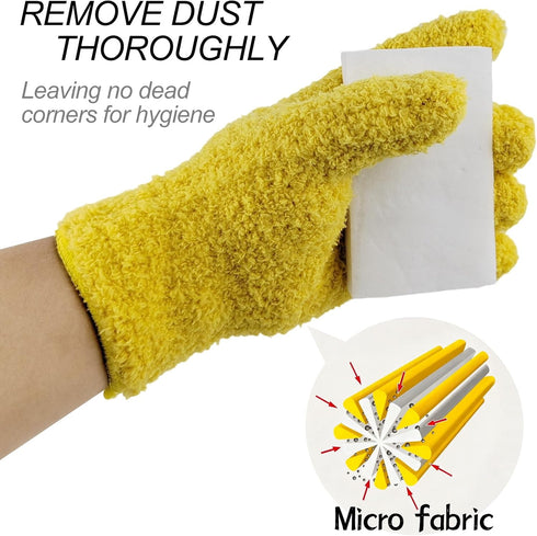 ZHJISHGUO 2 Pcs Blue Reusable Microfiber Cleaning Gloves