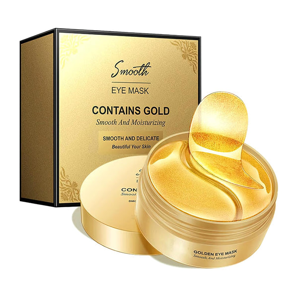 Under Eye Patches for Dark Circles, 60Pcs Eye Mask for Anti Aging, 24K Gold Gel Pads with Collagen for Puffy Eyes