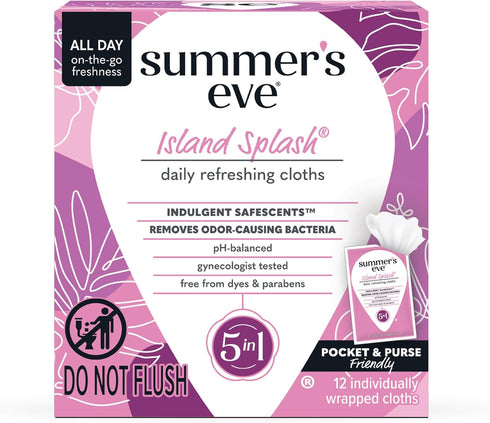 Summer's Eve Feminine Wipes, Island Splash, Individually Wrapped Vaginal Wipes, Feminine Care