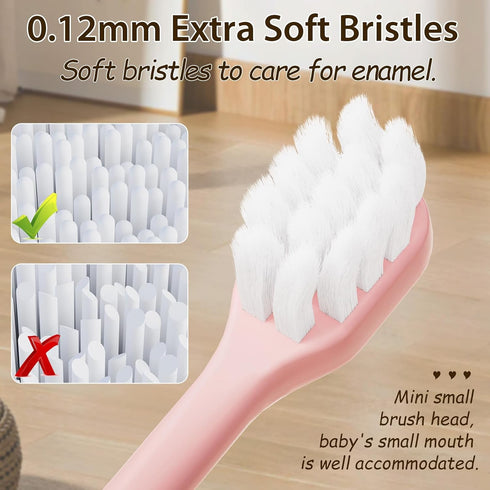 Kids Toothbrushes, 8 Pack, Soft Bristle Toothbrushes for Ages 2-12, Cute Multicolor Design for Boys and Girls, Durable