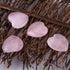 4pcs Healing Crystal Rose Quartz Carved Heart Shaped Shiny Stone, Reiki Balancing Semi-Precious Decor