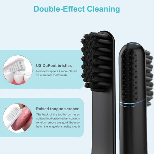 4-Count Black Electric Toothbrush Replacement Heads, Compatible with Quip, Adult Refill Brush Heads