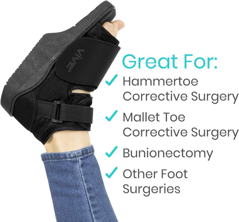 Hammer Vive Offloading Post-Op Shoe - Forefront Wedge Boot for Broken Toe Injury - Non Weight Bearing Medical Recovery