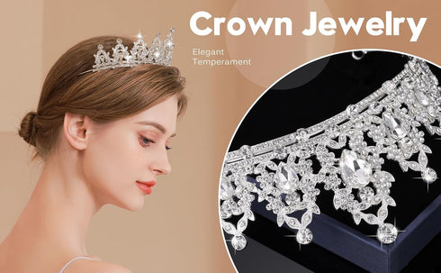 Kamirola Queen Crown and Tiaras, Crystal Headbands for Women and Girls, Bridal and Princess for Wedding Party