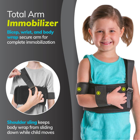 Immobilizer (20" 30" BraceAbility Pediatric Shoulder | Child Size Arm Sling Stabilizer for Broken Collarbone & Shoulder