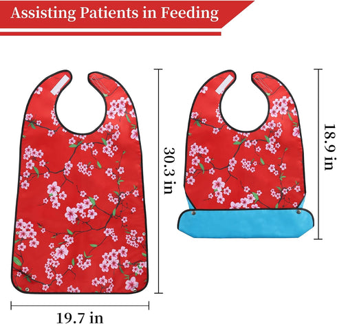 varlldibao 1 Pack Adult Bibs for Women, Bib for Adults Waterproof Washable Dining Clothing ProtectorBibs for adults