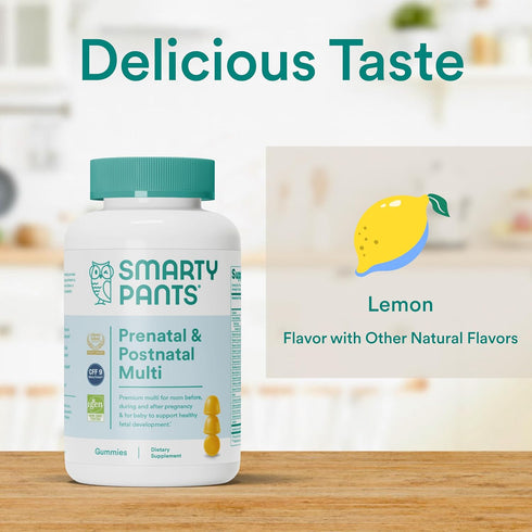 SmartyPants Prenatal Vitamins for Women, Multivitamin Gummies: Pre and Postnatal Vitamins, 60 Count
