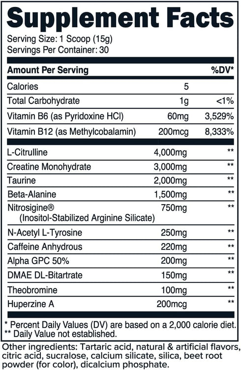 Primaforce Pre-Workout Complex Powder, Watermelon Candy, 30 Servings, Fitness Supplement