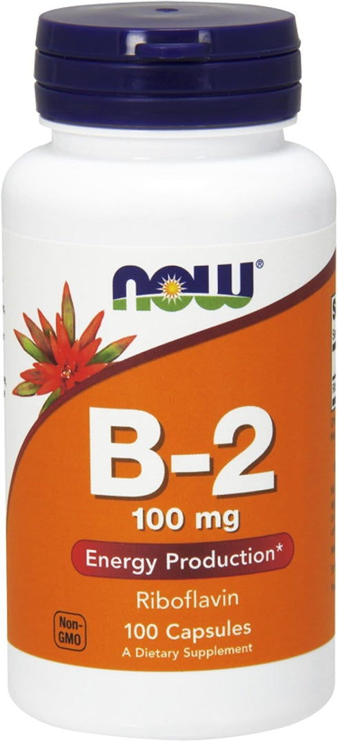 NOW Vitamin B-2 (Riboflavin) 100mg - 100 Capsules (Pack of 3)