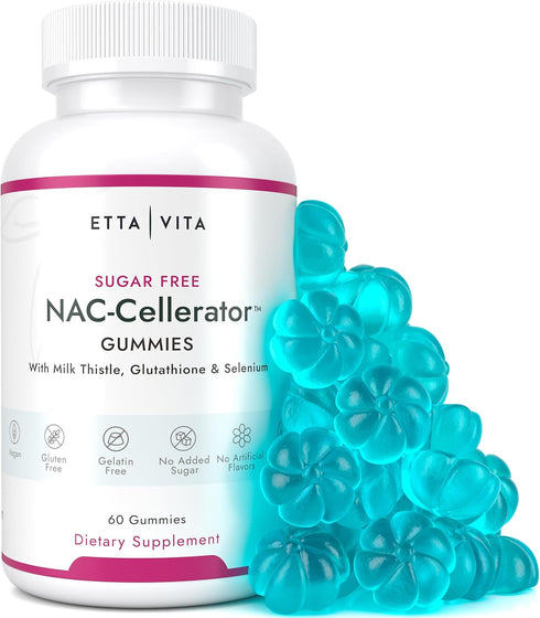 Sugar-Free NAC Gummies - N-Acetyl Cysteine Supplement with Milk Thistle, Glutathione, Selenium for Energy, Liver Detox