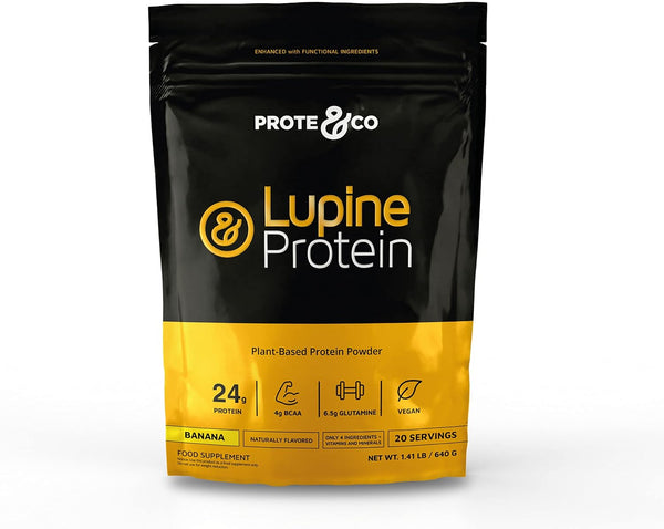 PROTE & CO Lupin-Based Vegan Protein Powder, Banana Flavor, 1.41 Lb.