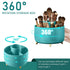 360 Rotating Makeup Brush Organizer With 5 Sections, Spining Countertop Swivel Makeup Brush Holder for Cosmetics, Nail Polish, Art Supply, Bathroom Vanity Desktop Organizer - Blue