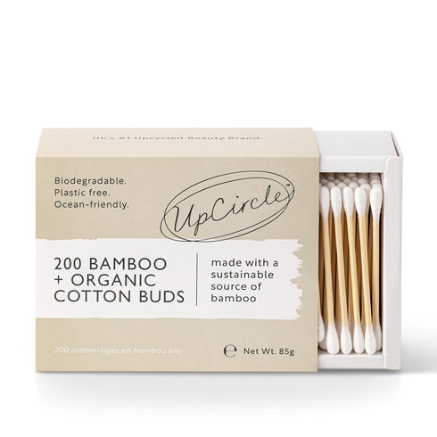 UpCircle Bamboo Cotton Buds, 200 Pieces, Sustainable, Plastic-Free, Fully Recyclable Ear Buds