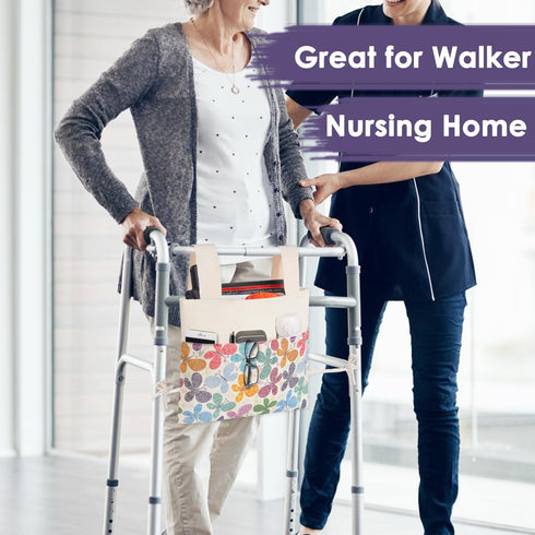 15"x11.5" TOGETRUE Walker Bag, Handy Walker Basket with Water Cup Holder, Walker Accessories Storage Bag for Folding