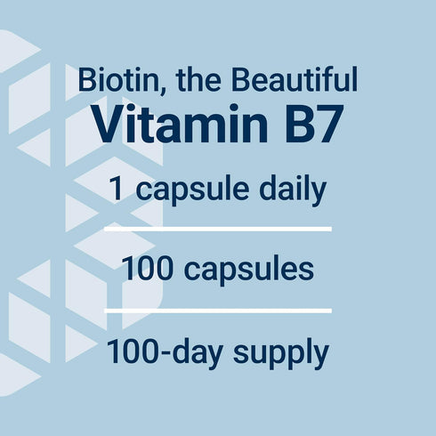 Life Extension Biotin 600 mcg Vitamin B7 Support Supplement for Beautiful Hair, Nails & Beyond – 100 Capsules