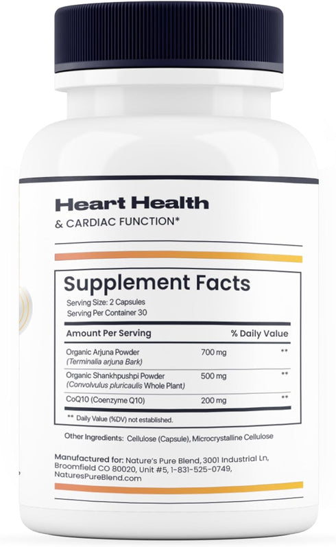 Nature's Pure Blend COQ10 Plus, Nutritional Supplements for Heart Health, Blood Pressure & Energy Support